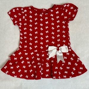 Kidgets Red Ruffle Bow Dress, 24 Months